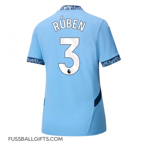 Manchester City Ruben Dias #3 Fußballbekleidung Heimtrikot Damen 2024-25 Kurzarm